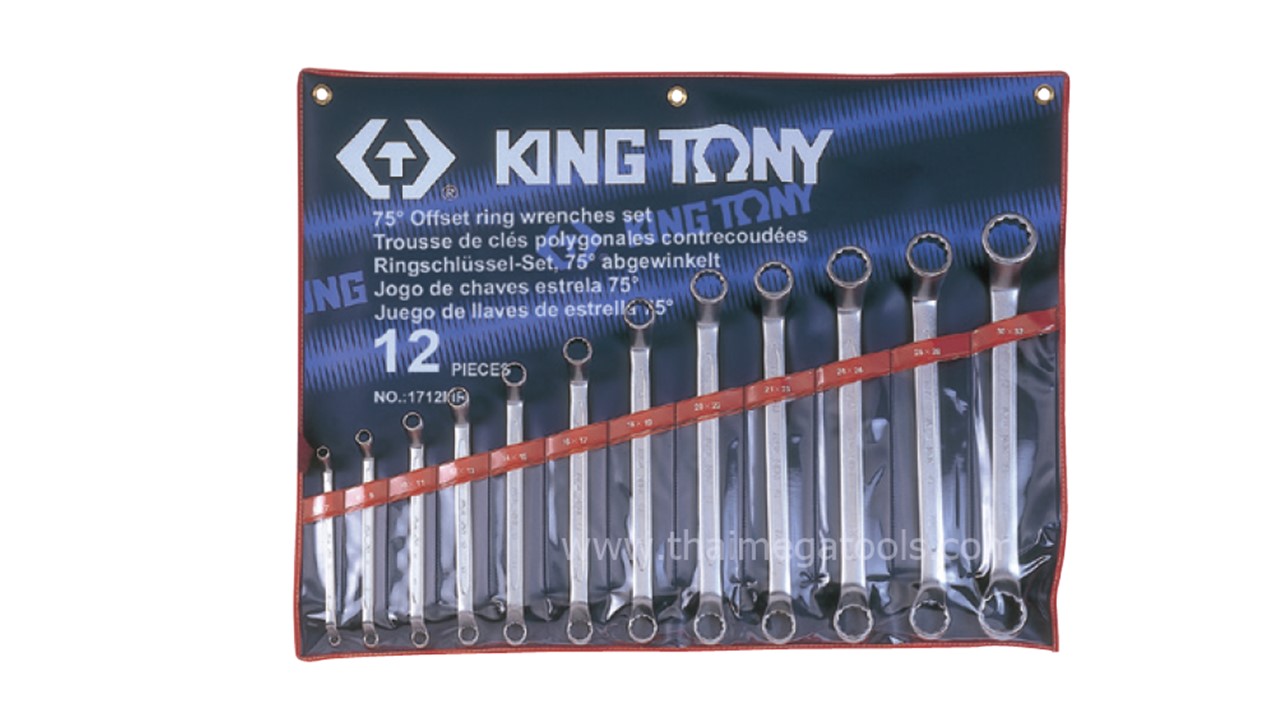 KIngtony1712MR ประแจแหวน คอ 75 องศา