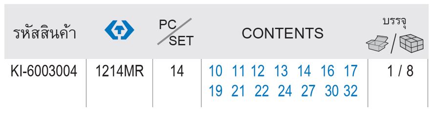 Kingtony 1214MR ตรางขนาด ประแจแหวนข้าง-ปากตาย