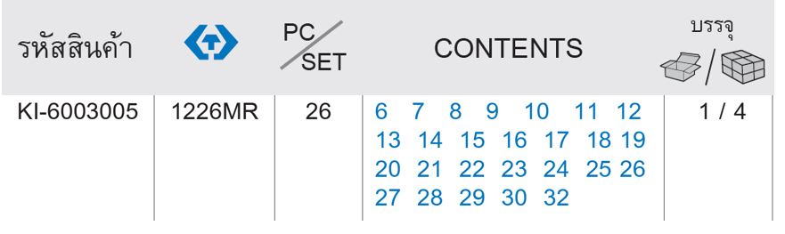 Kingtony 1226MR ตรางขนาด ประแจแหวนข้าง-ปากตาย