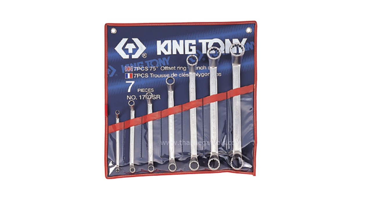 ประแจแหวนข้างปากตาย King Tony 1707SR ชุด 7 ชิ้น คอ 75 องศา