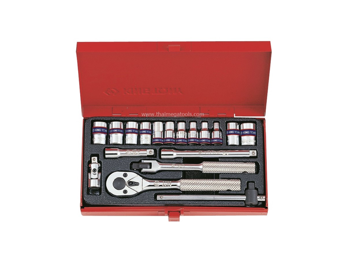บ๊อกชุด KINGTONY 2519MR ขนาด 1/4 นิ้ว 19 ชิ้น ของแท้