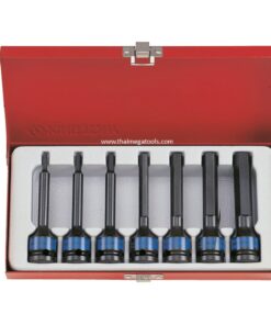 Kingtony 4457MP 6P ชุดลูกบ็อกเดือยโผล่ลมแบบยาว ขนาดรู 1/2 นิ้ว 6 เหลี่ยม ชุด 7 ตัว สำหรับงานช่างมืออาชีพ