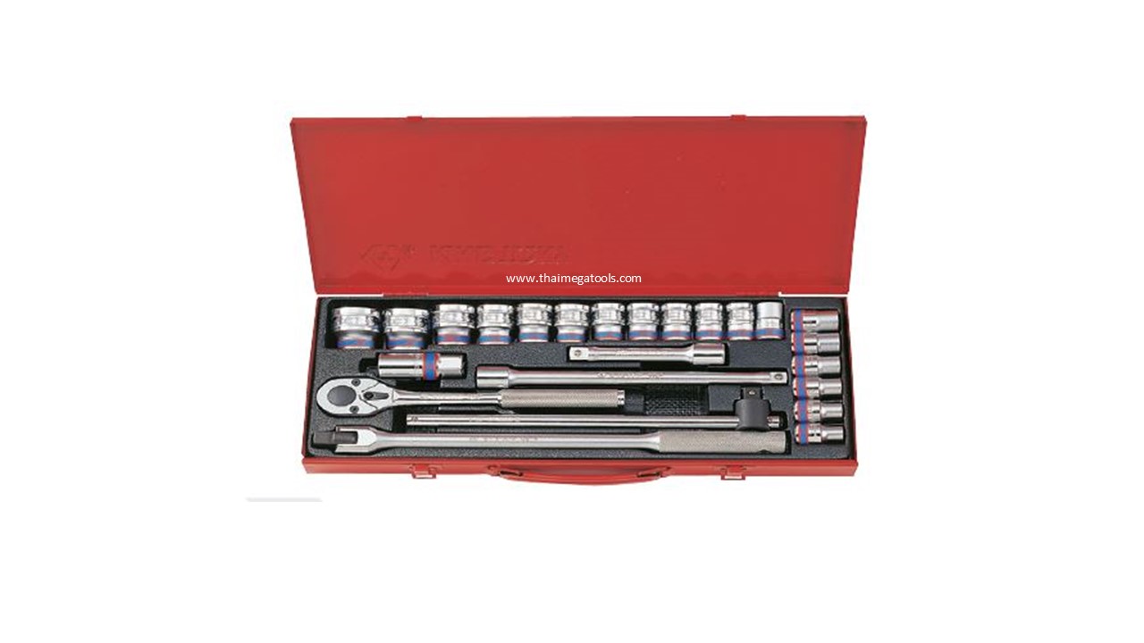 KINGTONY 4026SR/4526SR บ๊อคชุด 1/2" 24 ตัวชุด