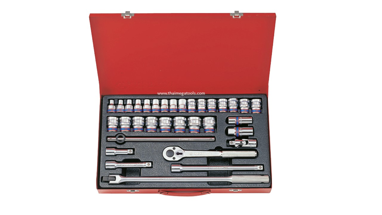 KINGTONY 4034MR/4534MR บ๊อคชุด 1/2" 24 ตัวชุด