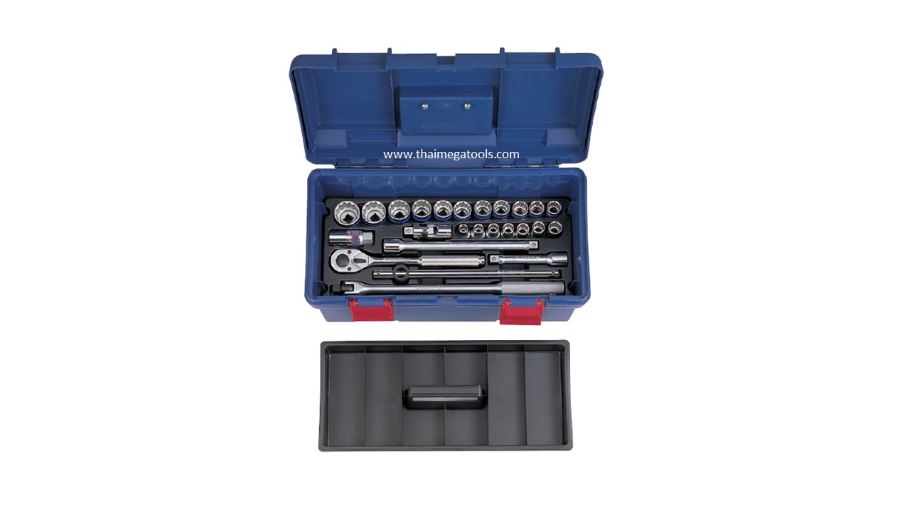 KINGTONY 41026MR/41526MR ชุดบล็อกขนาด 1/2 นิ้ว (4 หุน) 25 ตัว