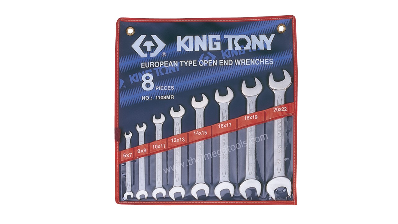 ชุดประแจปากตาย KINGTONY 1108SR ขนาด 8 ชิ้น พร้อมซองใส่สีน้ำเงิน