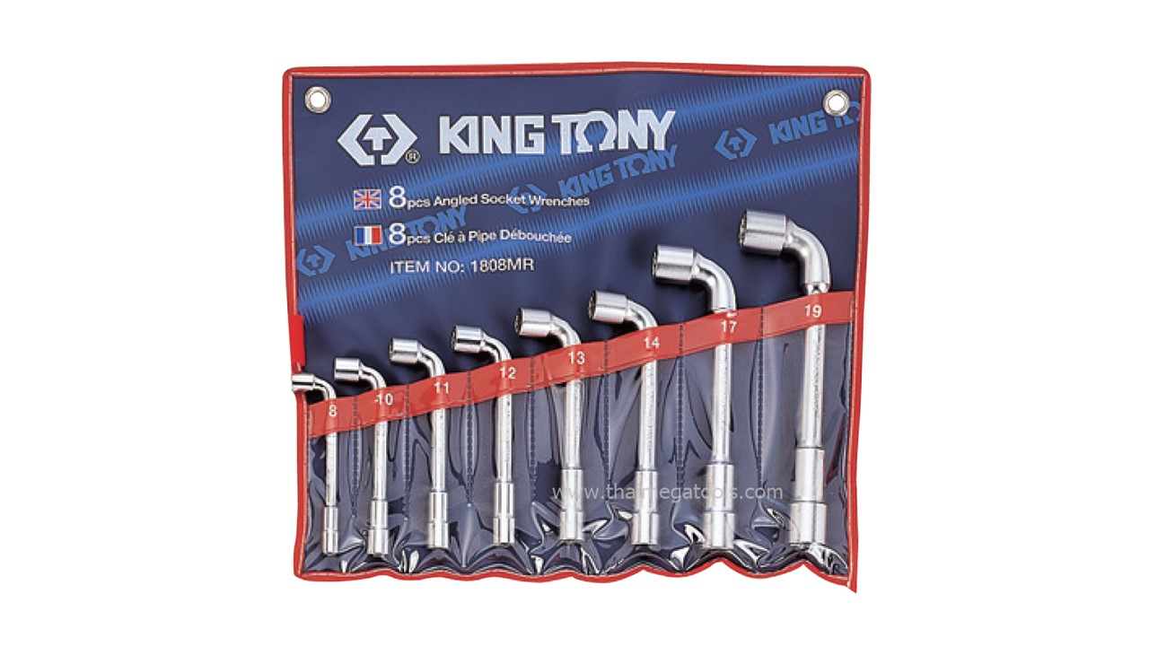 KINGTONY 10808MR ชุดประแจบ๊อกตัวแอล 2 หัว 8 ชิ้น ของแท้
