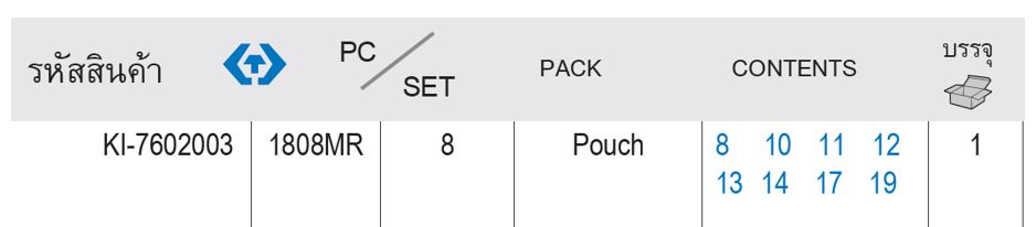 Kingtony 10808MR ตรางขนาด ประแจบ๊อก ตัวแอล2หัว