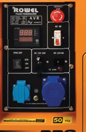 Rowel DG6500DS แผงควบคุม