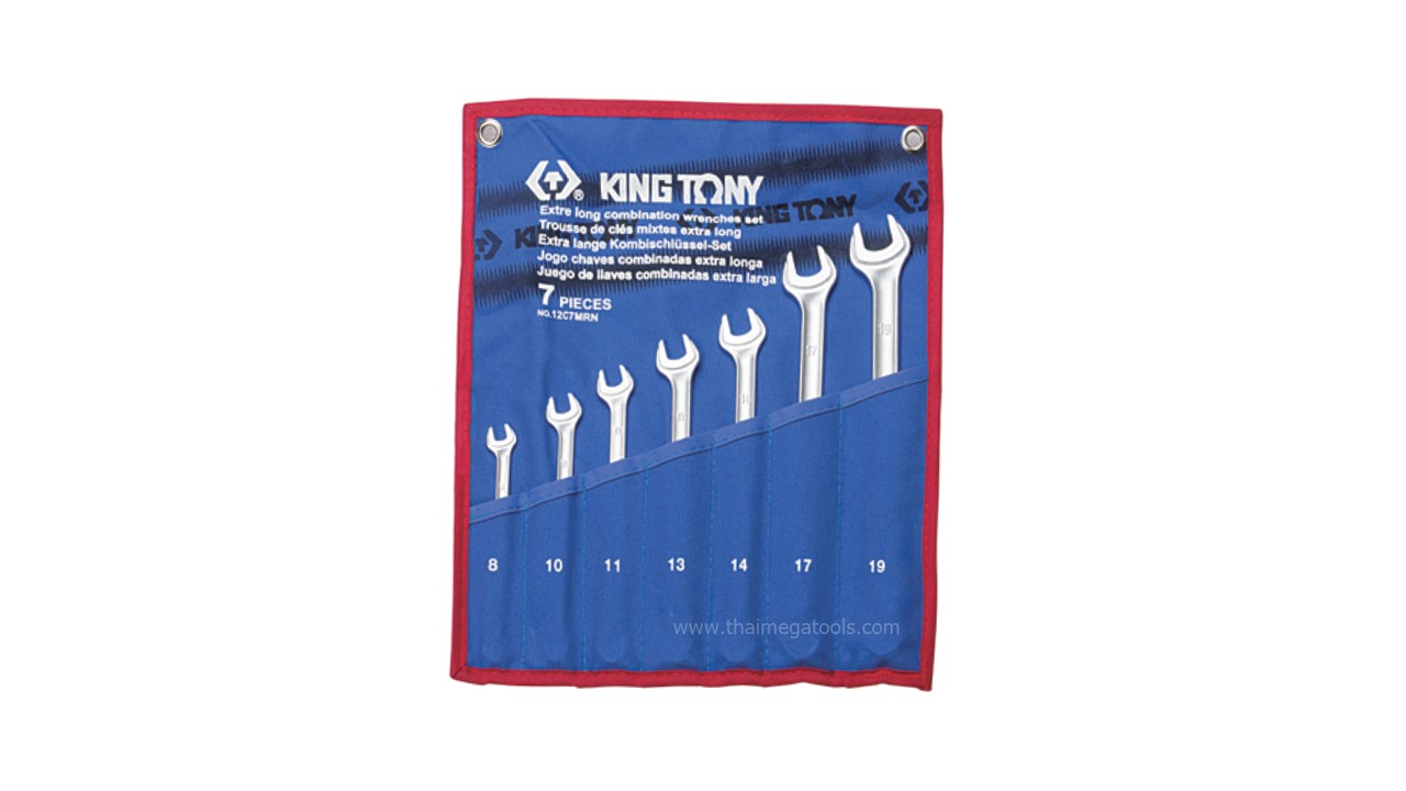 KINGTONY 12C7MRN ชุดประแจแหวนข้างปากตายตัวยาว 7 ตัว/ชุด
