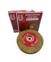 แปรงลวดกลมชุบทองเหลือง Horse Shoe ขนาด 8 นิ้ว สำหรับงานขัดหนัก