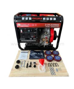 เครื่องกำเนิดไฟฟ้าดีเซล OKURA D-OK-EG6500E พร้อมอุปกรณ์เสริม ล้อลาก และถุงเครื่องมือ