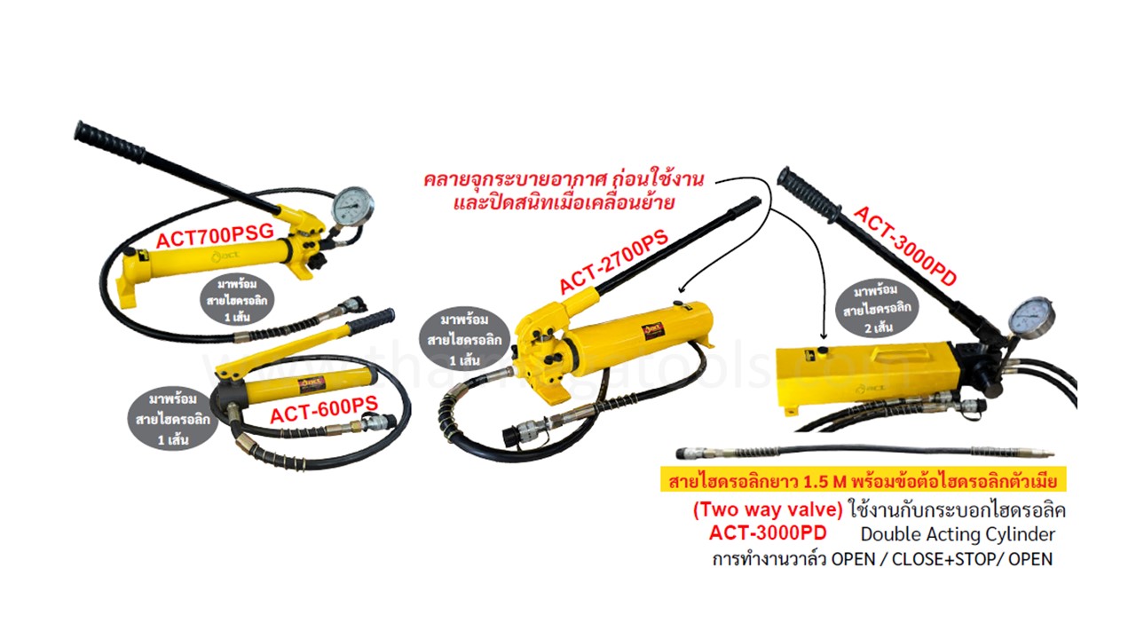 ปั๊มไฮดรอลิกมือโยก ACT รุ่น ACT-600PS ACT700PSG ACT-2700PS และ ACT-3000PD