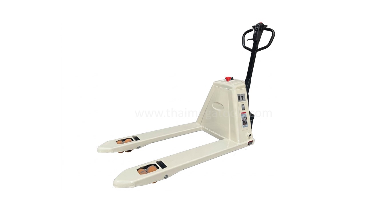 สเก็ตภาพแสดงสัดส่วนและขนาด รถลากพาเลทไฟฟ้า 24V OKURA รุ่น E-OK-BPP02