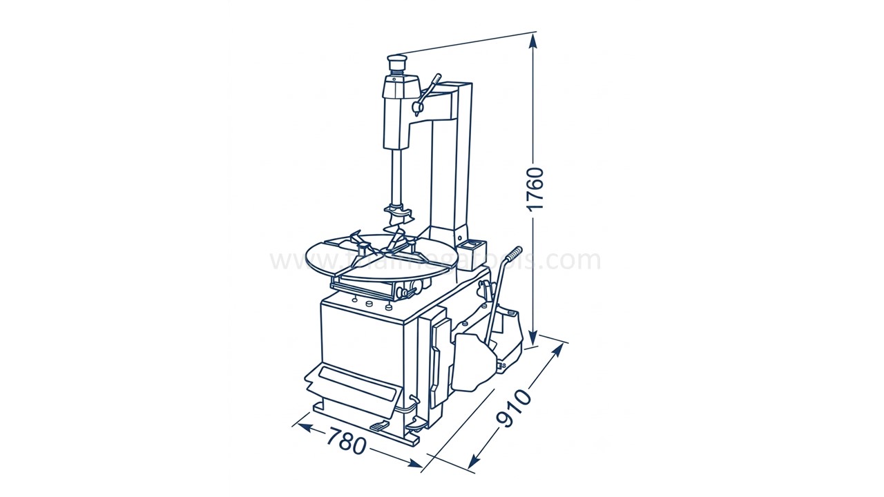 เครื่องถอดเปลี่ยนยาง OKURA รุ่น OK-M490 แบบล็อคมือสำหรับอู่ซ่อมรถ