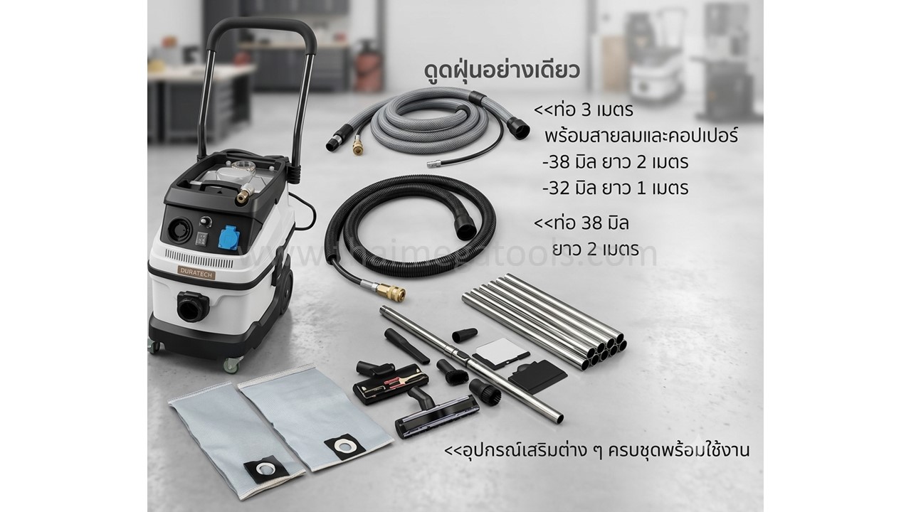 เครื่องดูดฝุ่นอเนกประสงค์ OKURA รุ่น J-OK-VCM30L-A พร้อมอุปกรณ์เสริมครบชุด