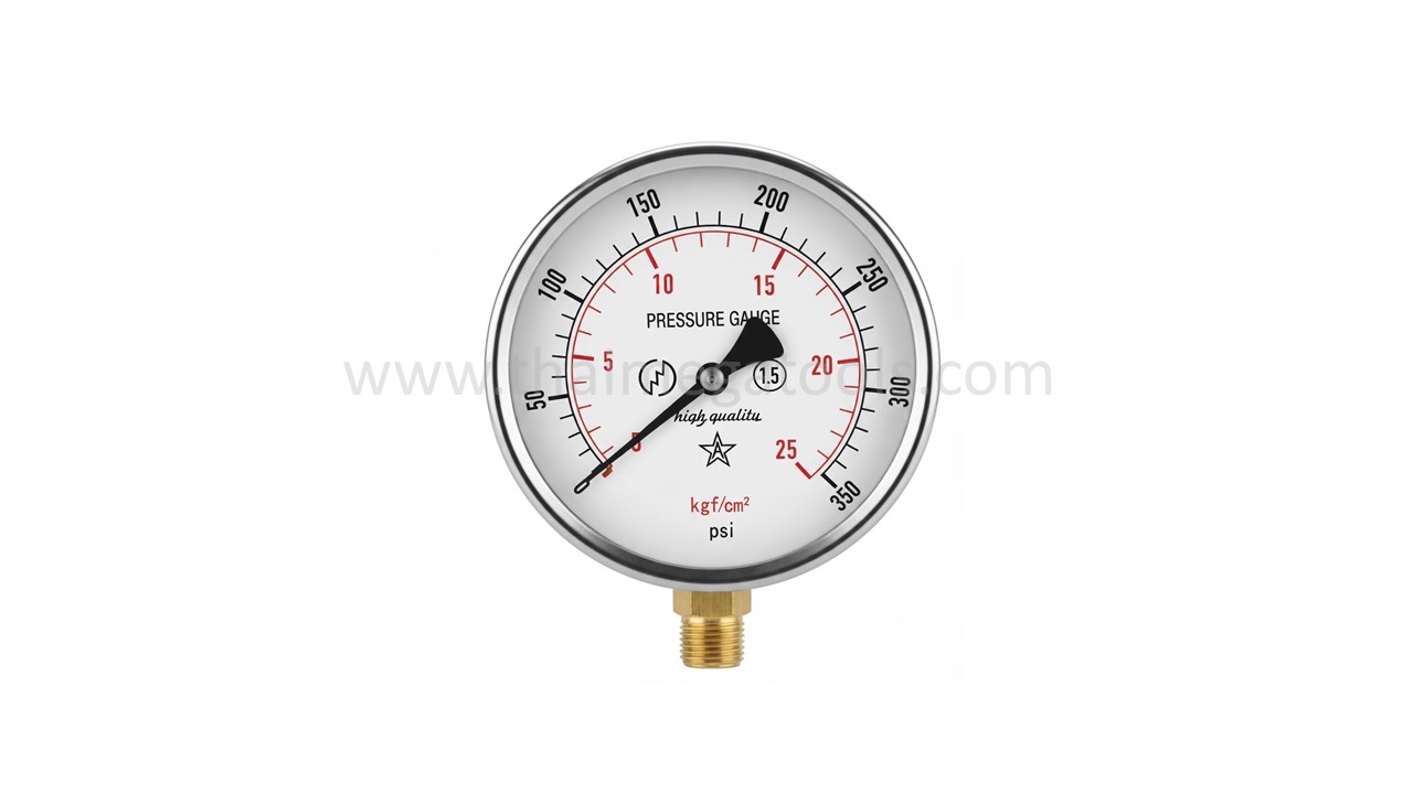 เกจวัดแรงดัน (Pressure Gauge) ยี่ห้อ OKURA ขนาดหน้าปัด 6 นิ้ว สำหรับงานวัดกำลังอัด
