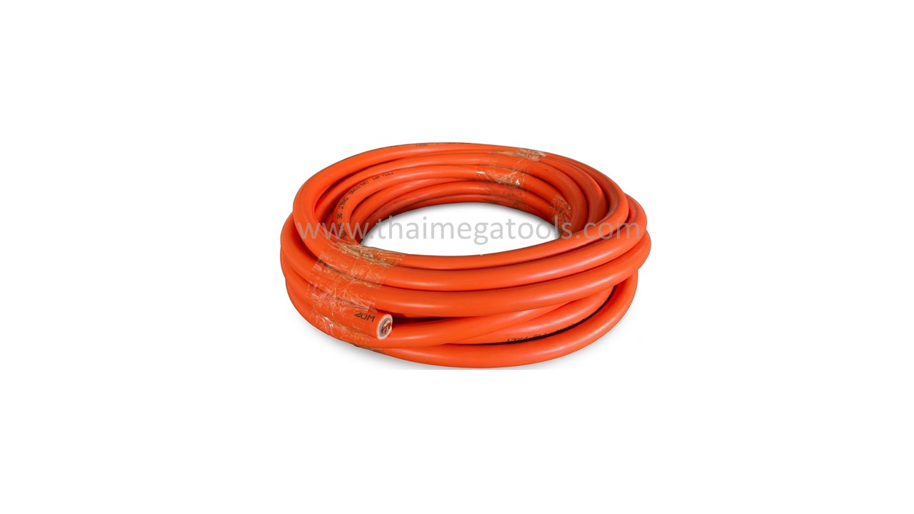 สายเชื่อมไฟฟ้า สีส้ม PVC ตัดแบ่งความยาว ทนทาน ยืดหยุ่นสูง เกรดอุตสาหกรรม