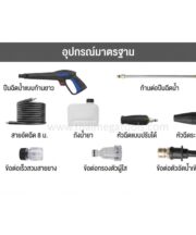 อุปกรณ์มาตรฐานภายในกล่อง เครื่องฉีดน้ำแรงดันสูง STARKE รุ่น Andes-HDL-150P