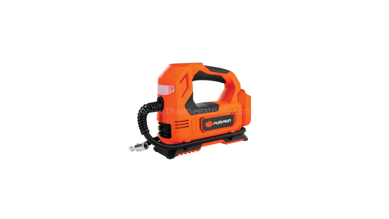 เครื่องสูบลมยางไร้สาย PUMPKIN รุ่น 50372 สีส้ม เครื่องเปล่า เครื่องสูบลมพกพา 20V แรงดัน 150 PSI