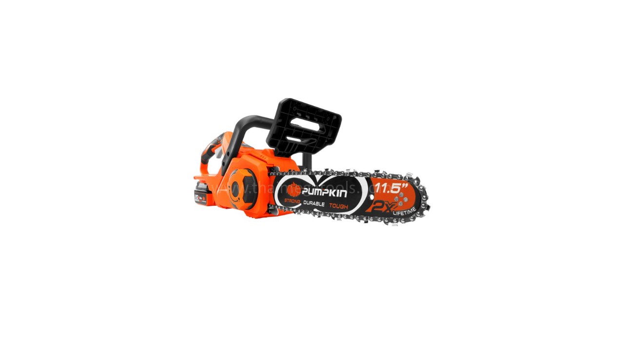 เลื่อยโซ่ไร้สาย 11.5 นิ้ว PUMPKIN 20V รุ่น 50384 มอเตอร์ไร้แปรงถ่าน
