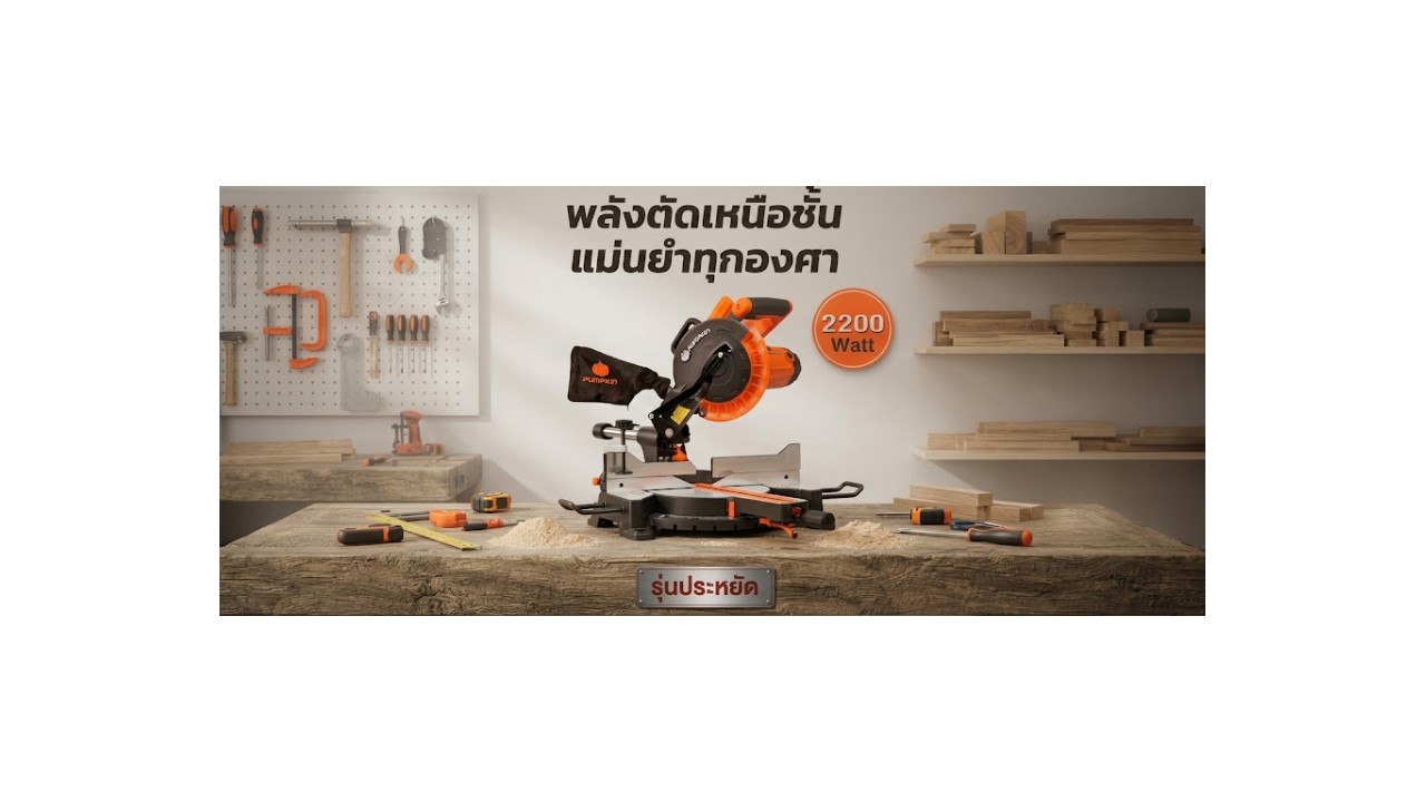 PUMPKIN เครื่องเลื่อยองศา 10 นิ้ว รุ่น 50115 กำลัง 2200 วัตต์